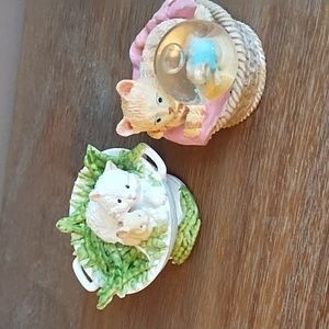 2  piece Enesco Vintage Cats with mice